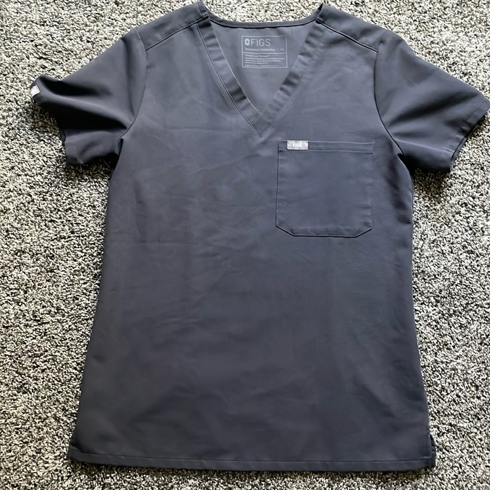 Catarina One-Pocket Scrub Top XS Charcoal